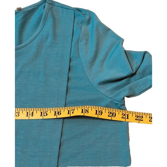 Soft Surroundings Women Size L Touch Of Sheer Aqua Sea Long Sleeve Tunic Boho - Picture 8 of 11